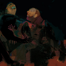 Borrachos en el malecón habanero