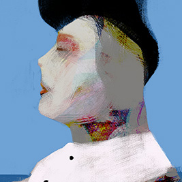 María Rosa en la playa